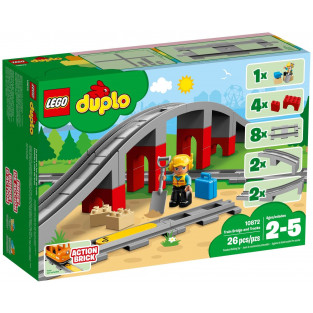 Đồ Chơi LEGO DUPLO 10872 - Bộ Đường Ray Xe Lửa và Cầu (LEGO Train Bridge and Tracks)