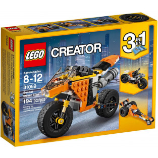 Mô Hình Lắp Ráp LEGO Creator 31059 - Mô hình Siêu Xe Mô Tô - Xe Đua 3-trong-1 (LEGO Creator Sunset Street Bike 31059)