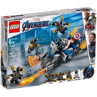 Đồ Chơi LEGO Marvel Super Heroes 76123 - Xe Mô Tô Captain America đại chiến Outrider (LEGO 76123 Captain America: Outriders Attack)